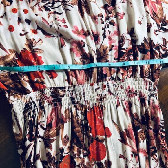 H&M Floral Long Sleeve Midi Dress with Smocking  - Size Medium - Picture 9 of 15